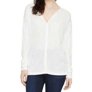 Elina split neck long sleeve tee
